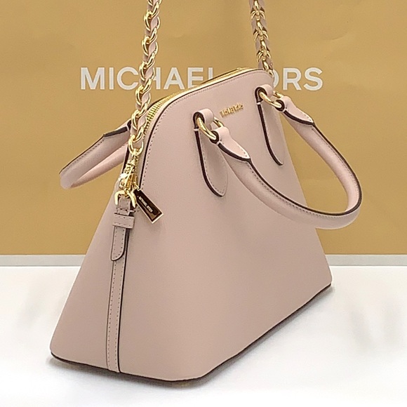 MICHAEL KORS VERONICA MEDIUM DOME Saffiano Leather SATCHEL SOFT PINK COL… - Picture 7 of 16